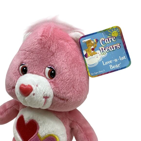 Care Bears Love A Lot Bear 8" Plush Pink Hearts 20th Anniversary Play Along Doll - Picture 2 of 9